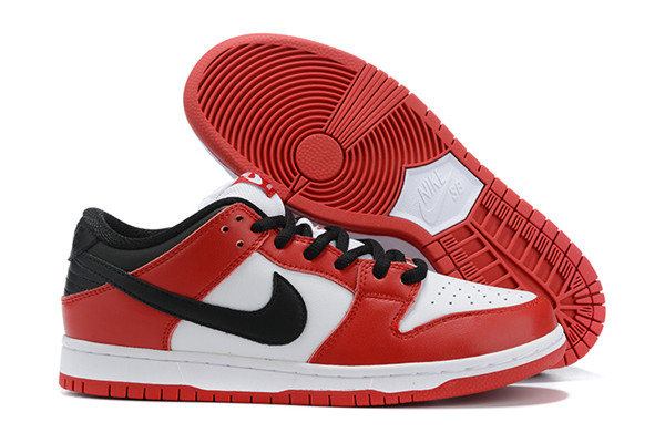 Men's Dunk Low SB White/Red Shoes 0146